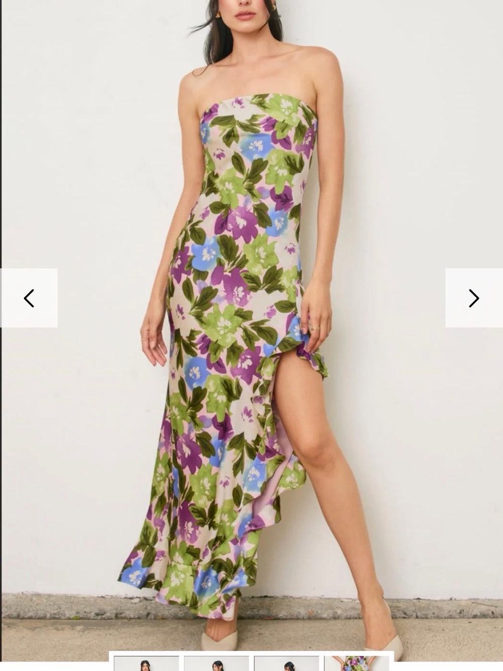 Floral Satin Maxi Dress
